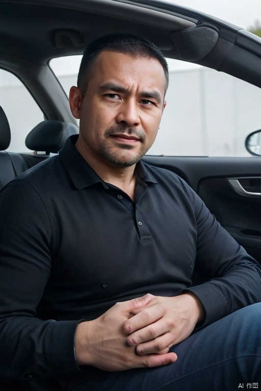  HD,best quality,highly detailed,CG,8k,realism,
1man,dad,(35 years old),business boss, car