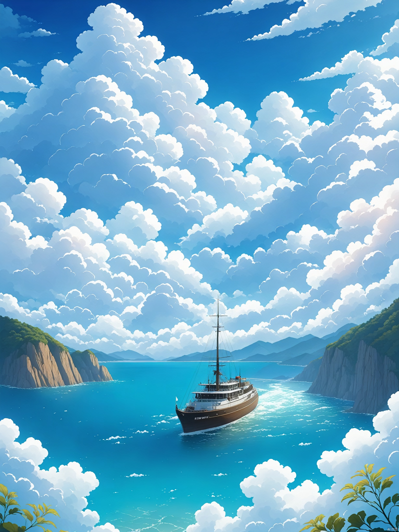 outdoors, sky, day, cloud, water, blue sky, no humans, ocean, cloudy sky, scenery, horizon, watercraft, boat