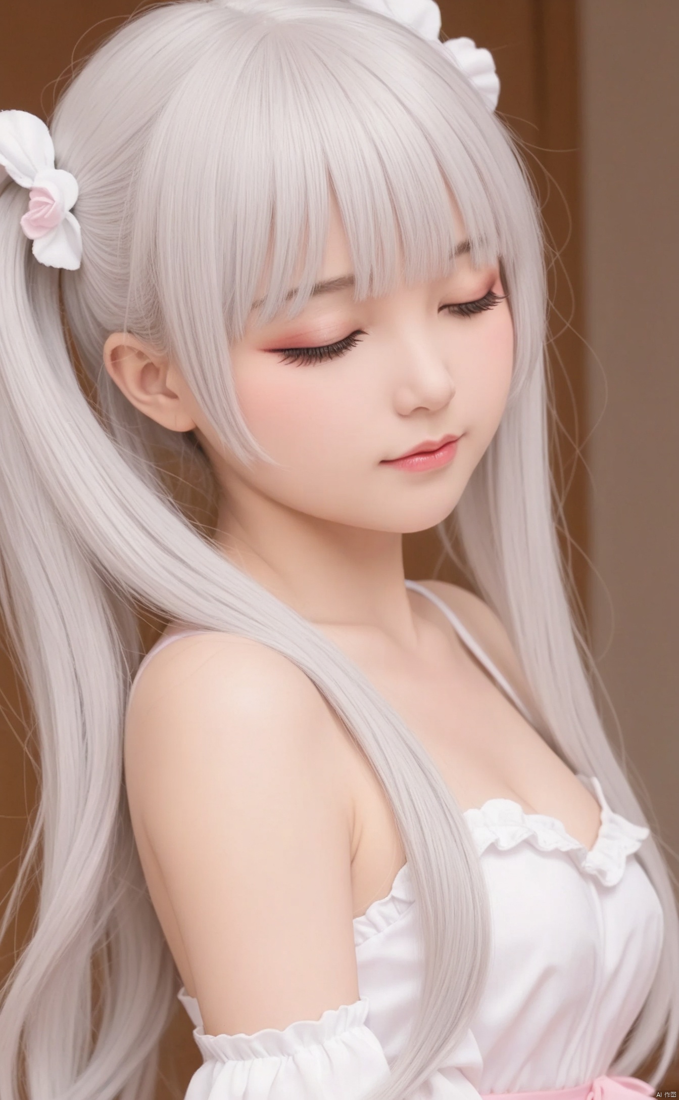 very long hair,twintails,loli,loli,loli,loli,loli,loli,loli,loli,grossissementdequatrecentvingtpourcent_portrait,grossissementdequatrecentvingtpourcent_portrait,grossissementdequatrecentvingtpourcent_portrait,grossissementdequatrecentvingtpourcent_portrait,grossissementdequatrecentvingtpourcent_portrait,grossissementdequatrecentvingtpourcent_portrait,grossissementdequatrecentvingtpourcent_portrait,grossissementdequatrecentvingtpourcent_portrait, 1V5, grossissementdedeuxcentsoixantepourcent_portrait, 1girl, closed_eyes, solo, long_hair, detached_sleeves, white_hair, hair_ornament, bangs, makeup, closed_mouth