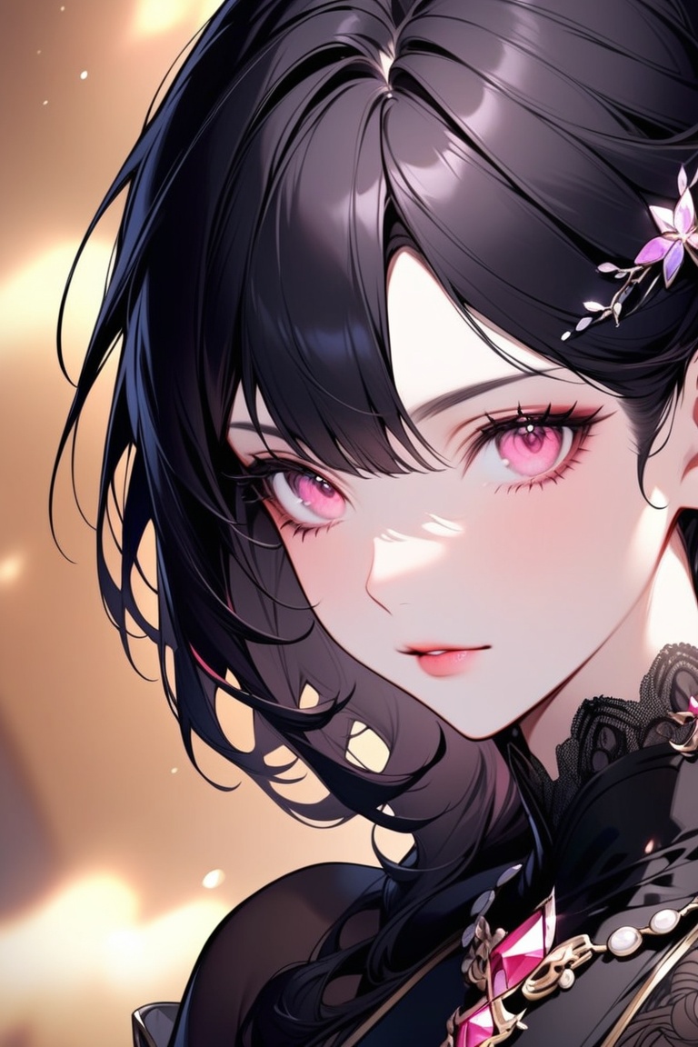 Beautiful girl. She is very badass,  she wears a fancy princess dres. The background of the picture is a luxurious palace,...