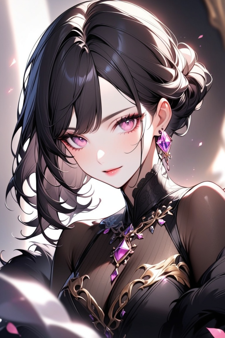 Beautiful girl. She is very badass,  she wears a fancy princess dres. The background of the picture is a luxurious palace,...