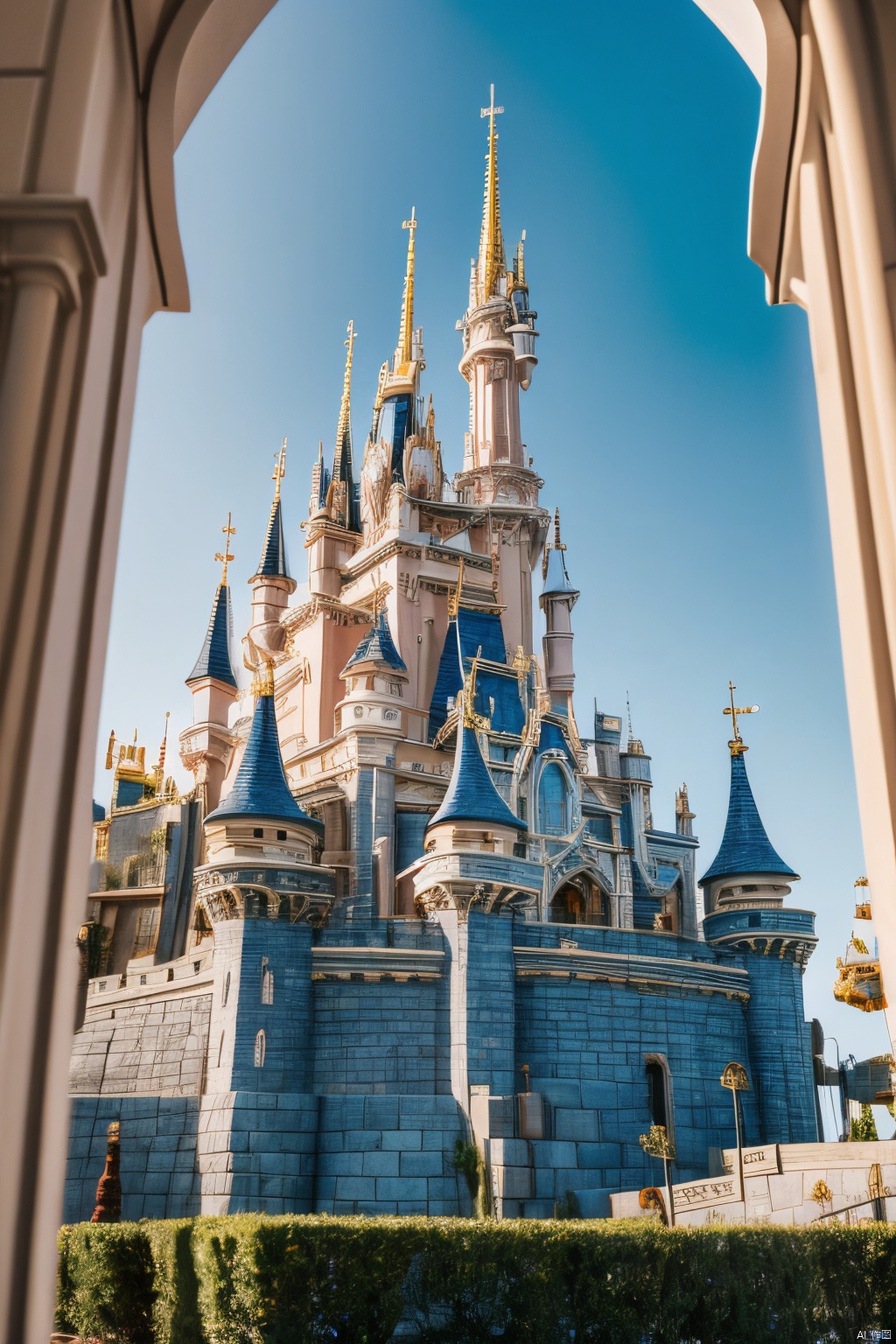  disney_castle,1girl