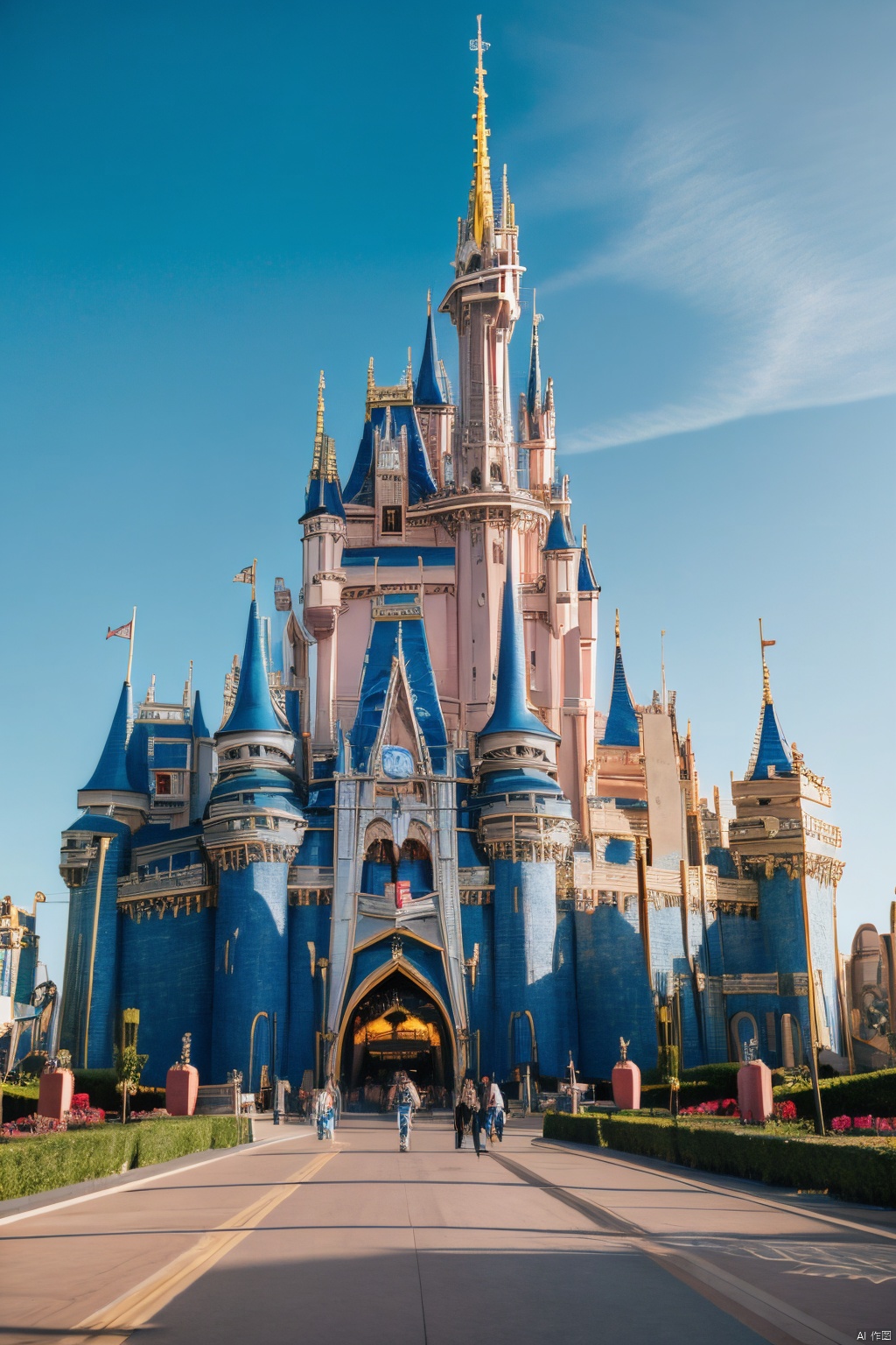  disney_castle,1girl