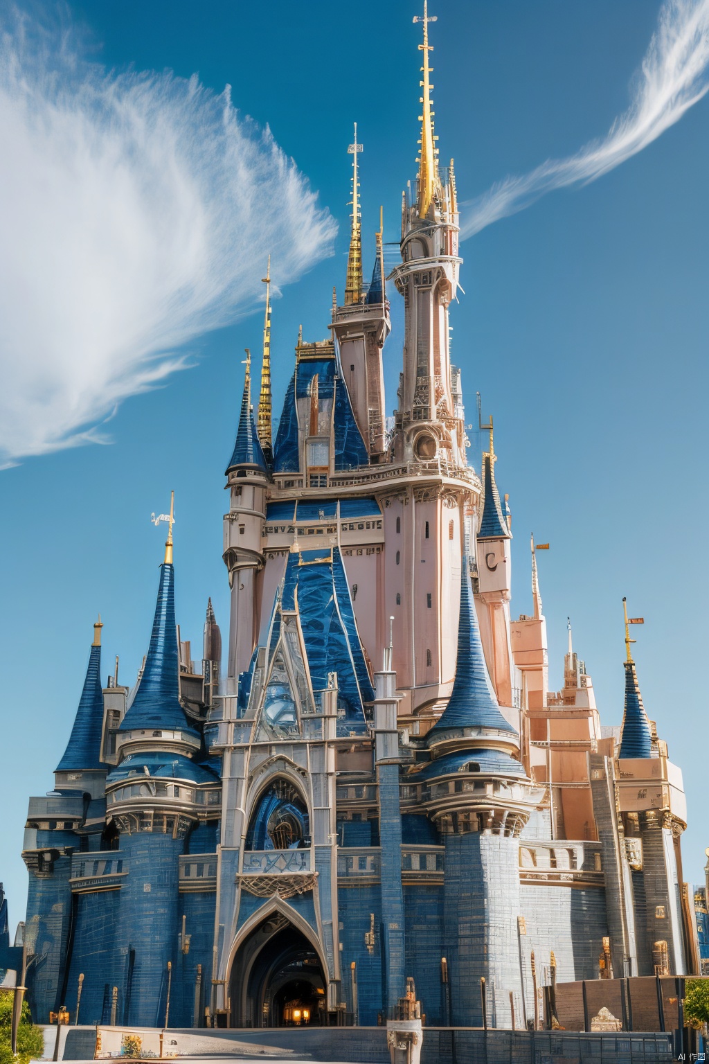  disney_castle,1girl