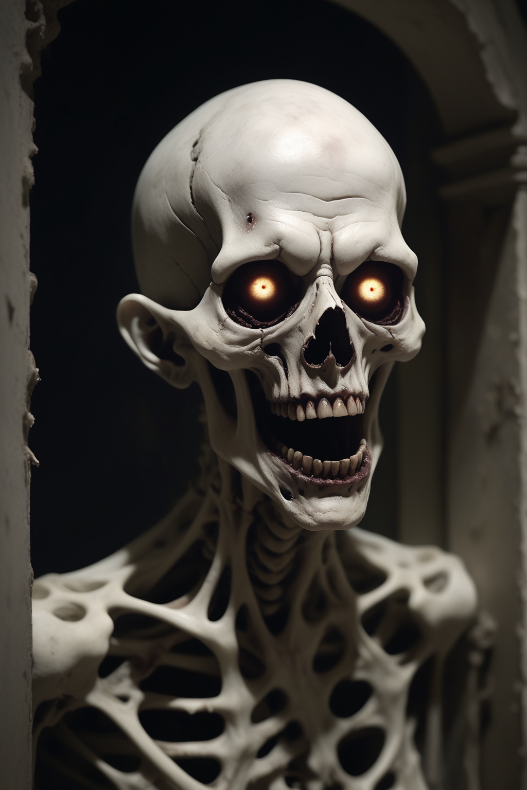 1ghost,  a bone-chilling portrayal of a realistic and grotesquely decayed ghost,  instilling a sense of horror and revulsi...