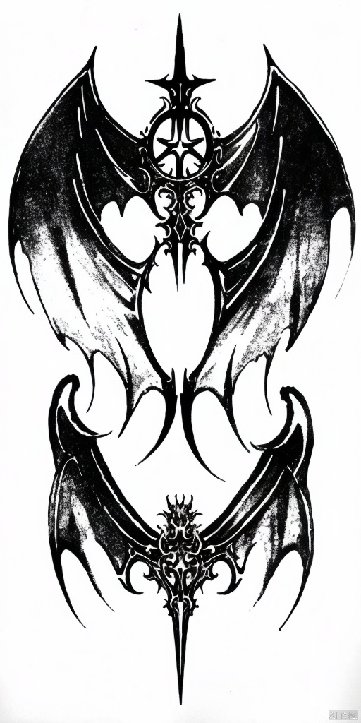 One side of dragon wings, Metal mechanical parts, stars, cyberpunk, futurism, Rune used for decoration(0.2), Blanking of pattern, Aesthetic, tattoo draft, Sharp lines, slim line(0.7), white background, no humans, draft, slim pattern, Large area blank(2), masterpiece, extreme details, cyber sigilism(1),黑白画, pen drawing ,钢笔画, gothichorrorai,线条