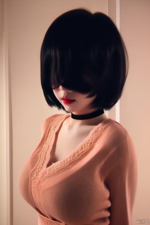 (Masterpiece, Best Quality: 1.2), 1 girl, alone, pink lips, lace lingerie, ((Best Quality)), (8k)
