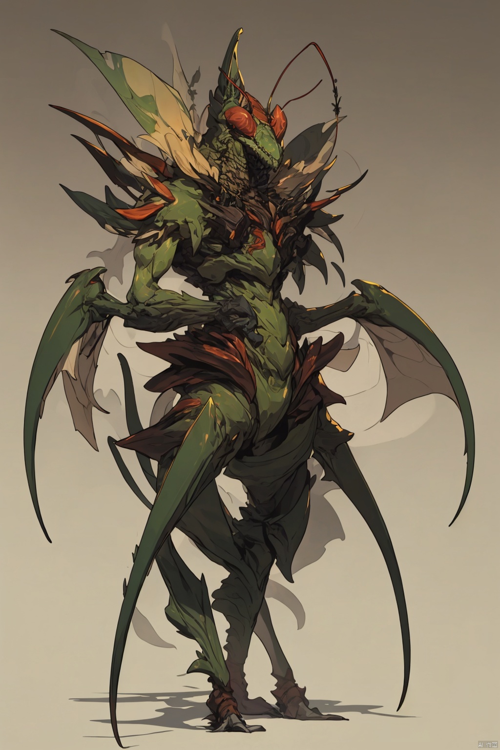 Bestquality,8k,(((masterpiece))),((bestquality)),,solo, Mantis monster
