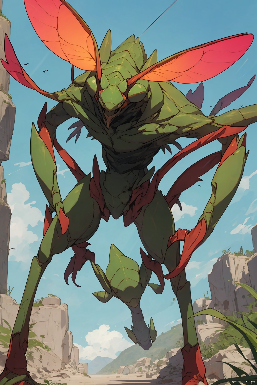 Bestquality,8k,(((masterpiece))),((bestquality)),,solo, Mantis monster