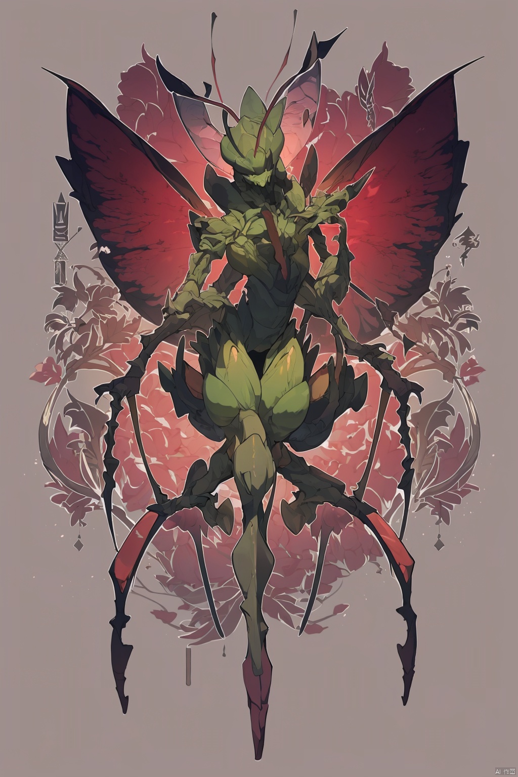 Bestquality,8k,(((masterpiece))),((bestquality)),,solo, Mantis monster