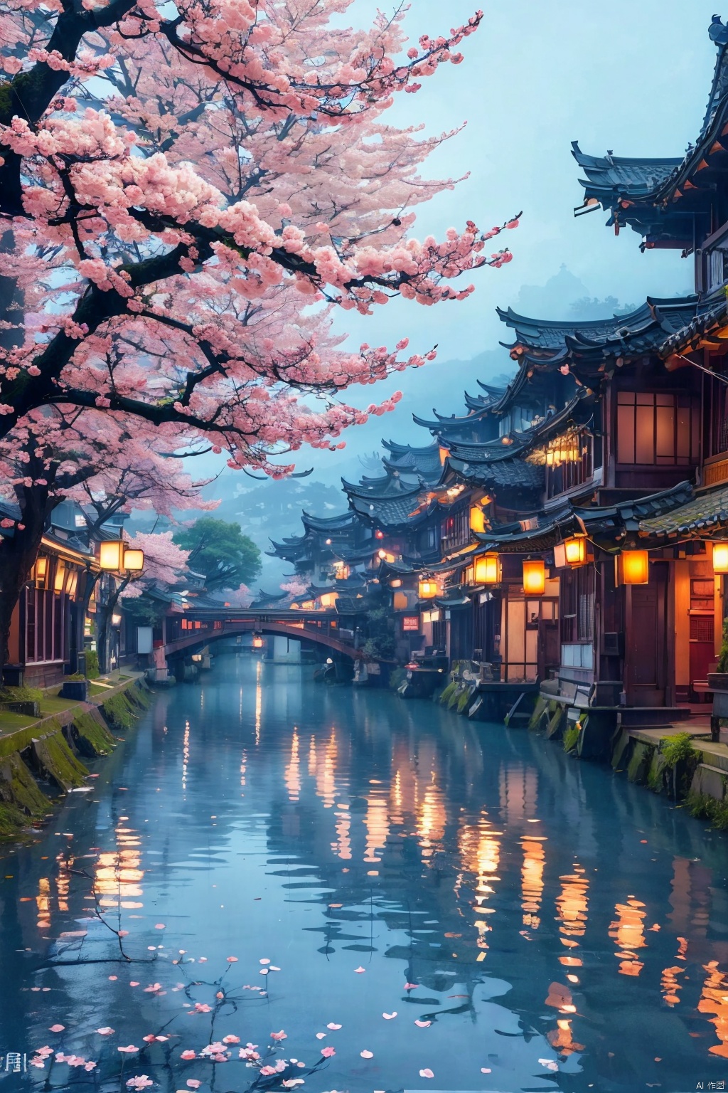  outdoors
￼
water
￼
tree
￼
no humans
￼
window
￼
cherry blossoms
￼
building
￼
scenery
￼
reflection
￼
architecture
￼
east asian architecture
￼
reflective water
￼
￼
