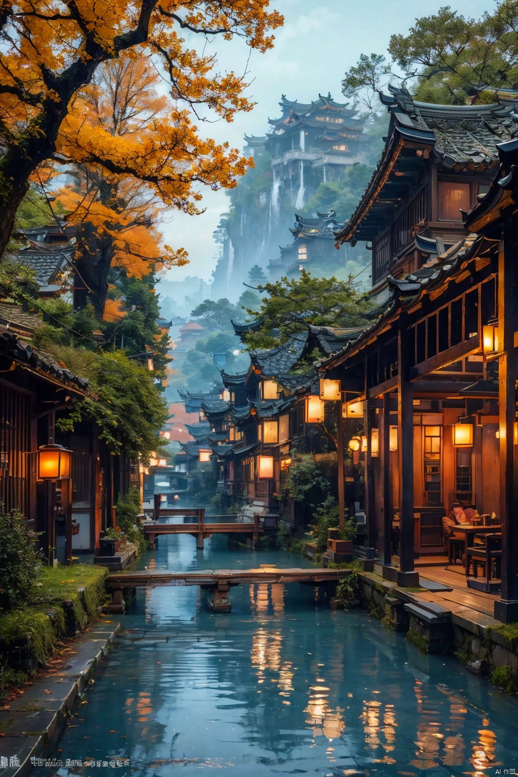 outdoors
￼
water
￼
tree
￼
cup
￼
no humans
￼
table
￼
building
￼
scenery
￼
reflection
￼
teacup
￼
lantern
￼
chinese text
￼
teapot
￼
architecture
￼
bridge
￼
east asian architecture
￼
￼
