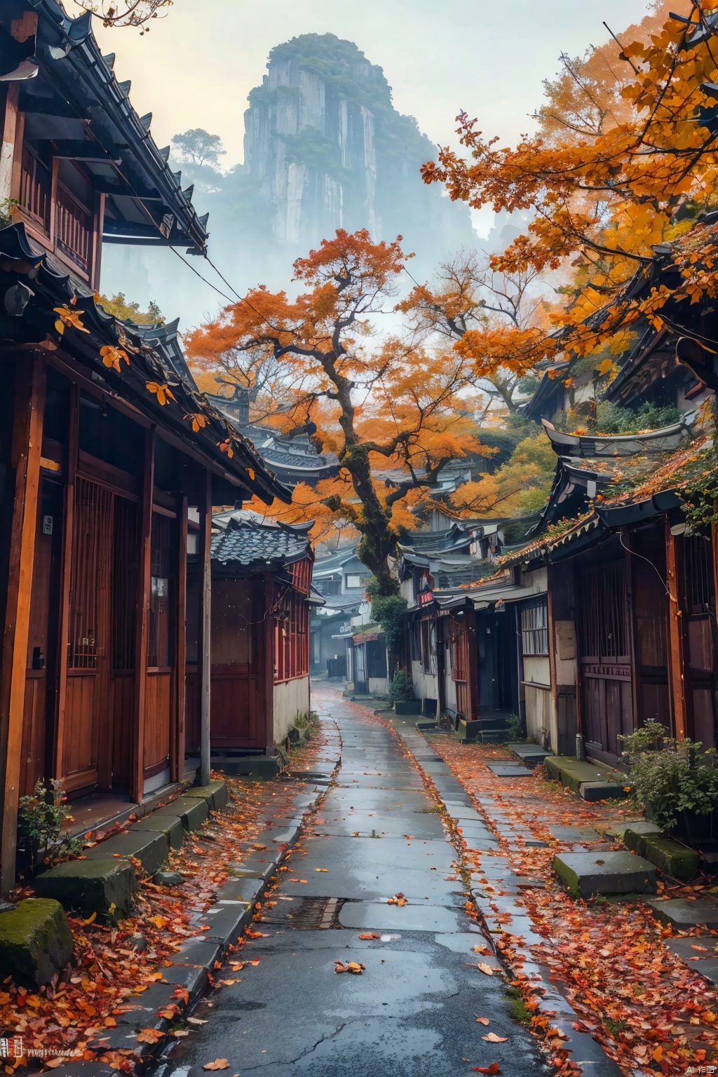 outdoors
￼
day
￼
tree
￼
no humans
￼
leaf
￼
building
￼
scenery
￼
road
￼
autumn leaves
￼
architecture
￼
east asian architecture
￼
autumn
￼
￼
