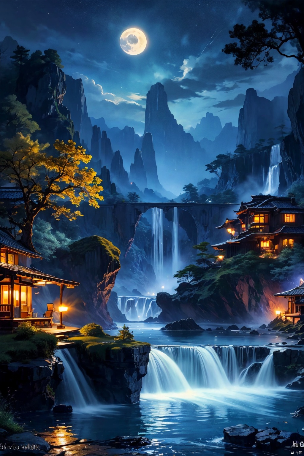 outdoors
￼
sky
￼
artist name
￼
water
￼
tree
￼
no humans
￼
night
￼
moon
￼
nature
￼
night sky
￼
scenery
￼
waterfall
￼
￼
