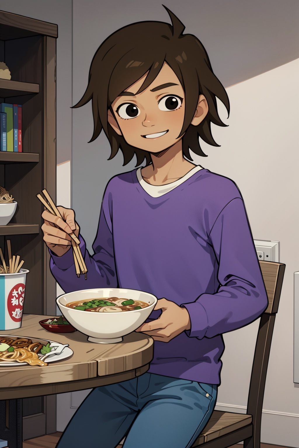 1boy,  solo,  dinner on Tensor.Art
