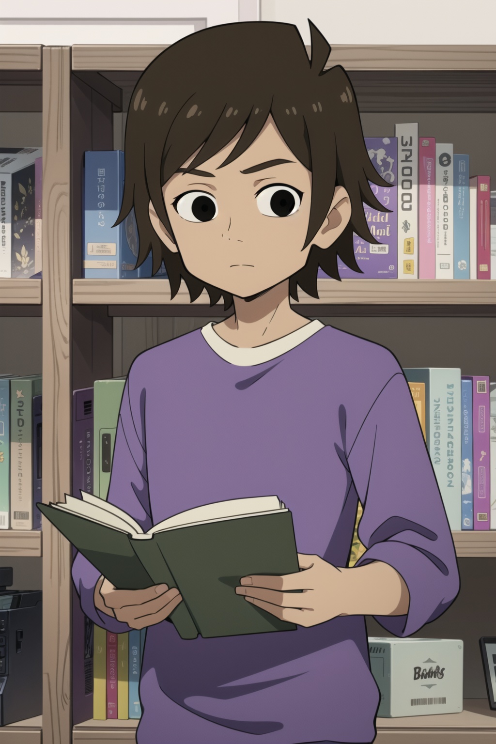 1boy,  solo,  reading on Tensor.Art