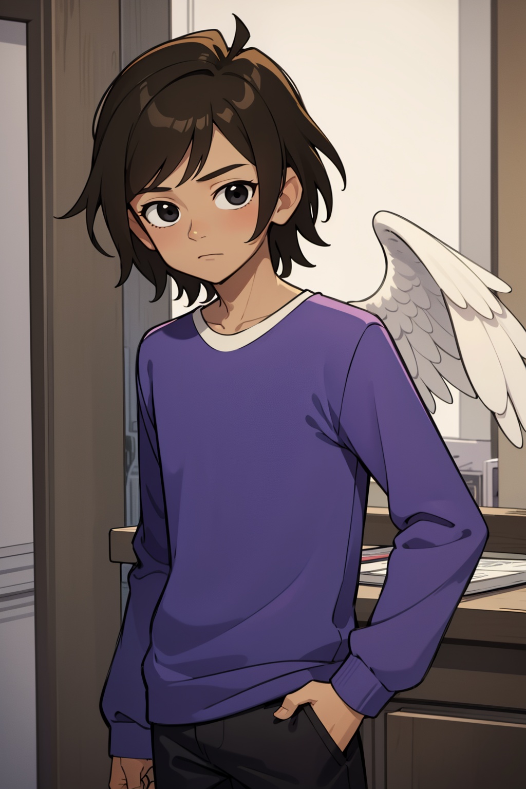 1boy,  solo,  angel wings on Tensor.Art
