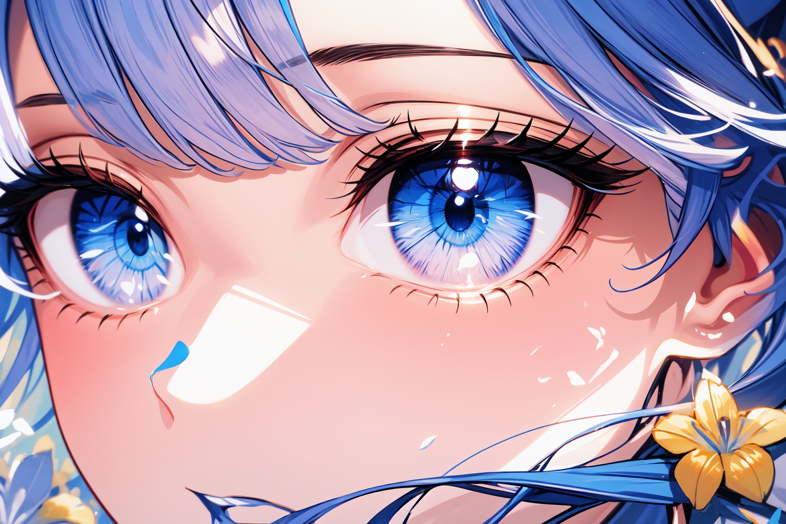 beautiful and detailed iris of the eyes,  blue iris,  blue eye on Tensor.Art