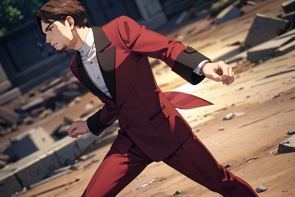solo male,  Richter,  dark brown hair on Tensor.Art