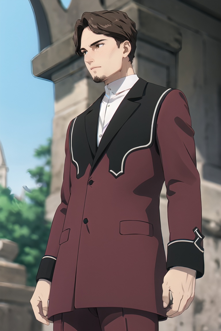 solo male,  Richter \(Frieren: Beyond Journey's End\),  dark brown hair on Tensor.Art