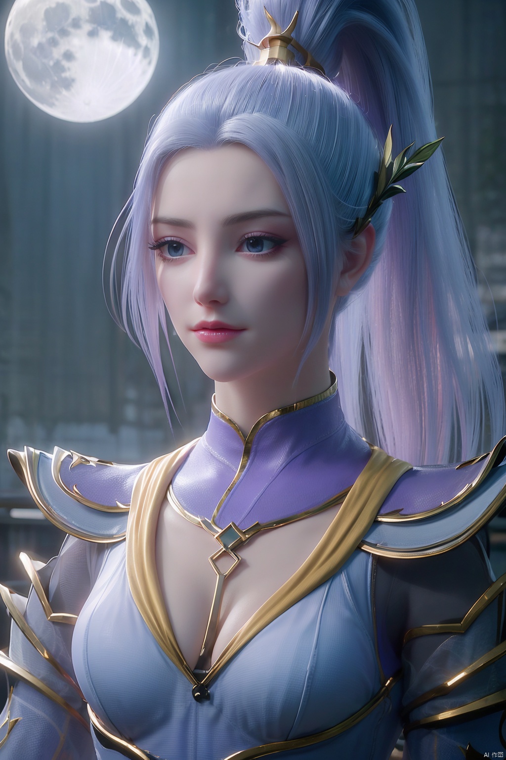 (8k, RAW photo, best quality, masterpiece:1.2),(super realistic, photo-realistic:1.3),ultra-detailed,extremely detailed cg 8k wallpaper,hatching (texture),skin gloss,light persona,
(crystalstexture skin:1.2),(extremely delicate and beautiful),ultra-high resolution,
Surrealism,fantastical verisimilitude,fantastical creation,thriller color scheme,surrealism,abstract,psychedelic,
1girl,solo,very long hair,standing,dress,flower,(moon),moonlight,water surface,windy,high ponytail,portrait,
hy-hd,