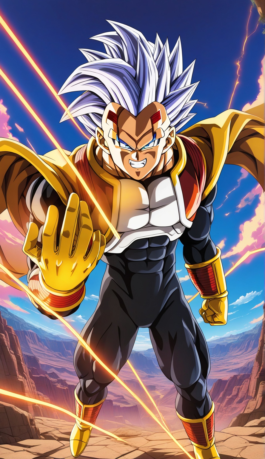 1boy,  Vegeta Tsufur,  solo on Tensor.Art