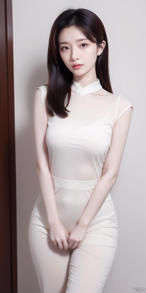 A Chinese beauty, enthusiastic and cheerful, with good looks, 18 years old, 170cm tall, neat teeth, high quality pictures,, 1girl, one pretty girl, solo, supermodel, pale skin, 1girl,moyou, high breasts, high quality pictures