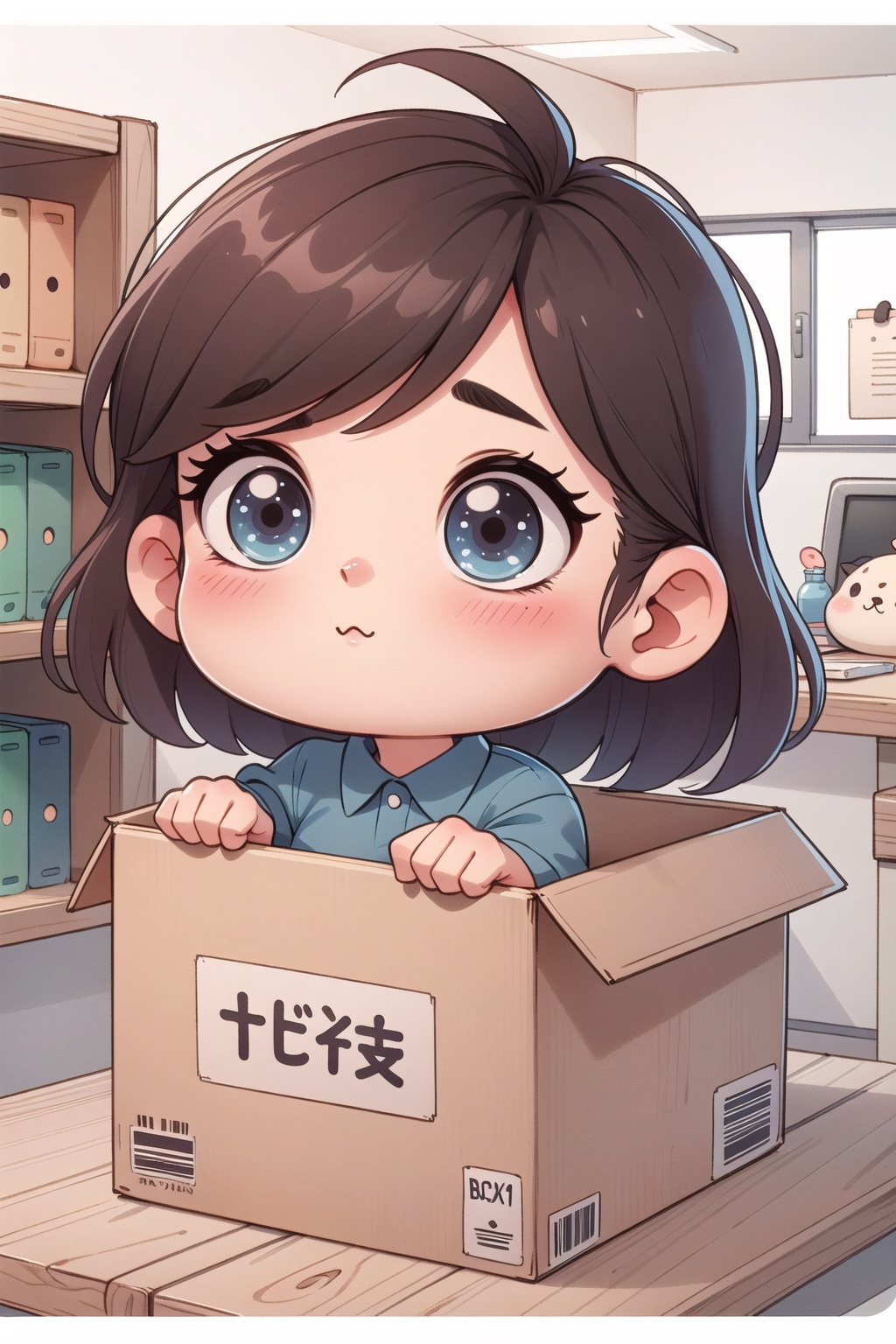 1girl,  chibi solo,  in box on Tensor.Art