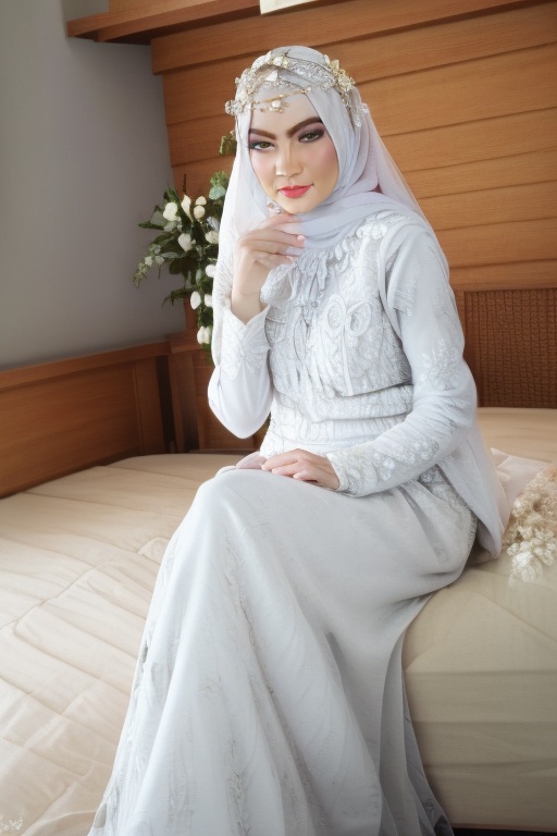 1girl,  solo,  white hijab on Tensor.Art
