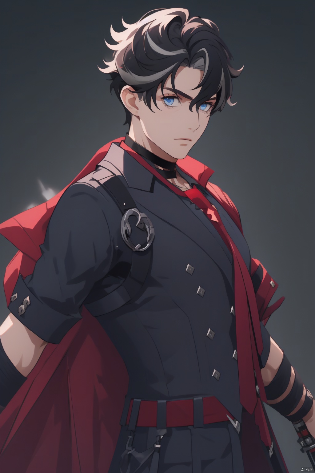 wriothesley,  1boy,  black hair by 丘丘 on Tensor.Art