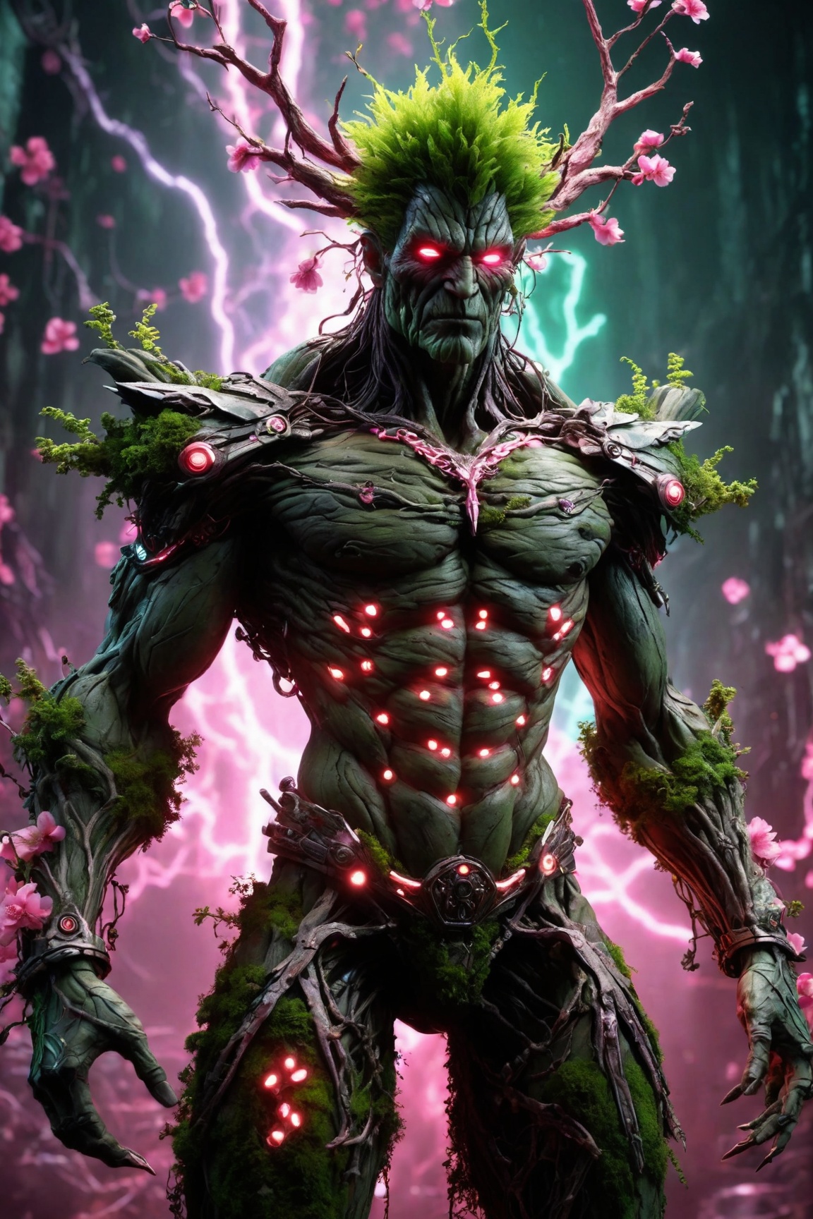 (The king),  (Cyberpunk Treeman),  metal leaves on Tensor.Art