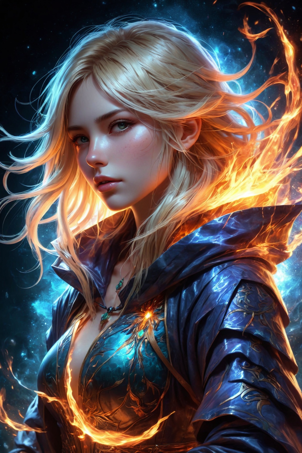 Masterpiece,  Female Mage,  hooded on Tensor.Art