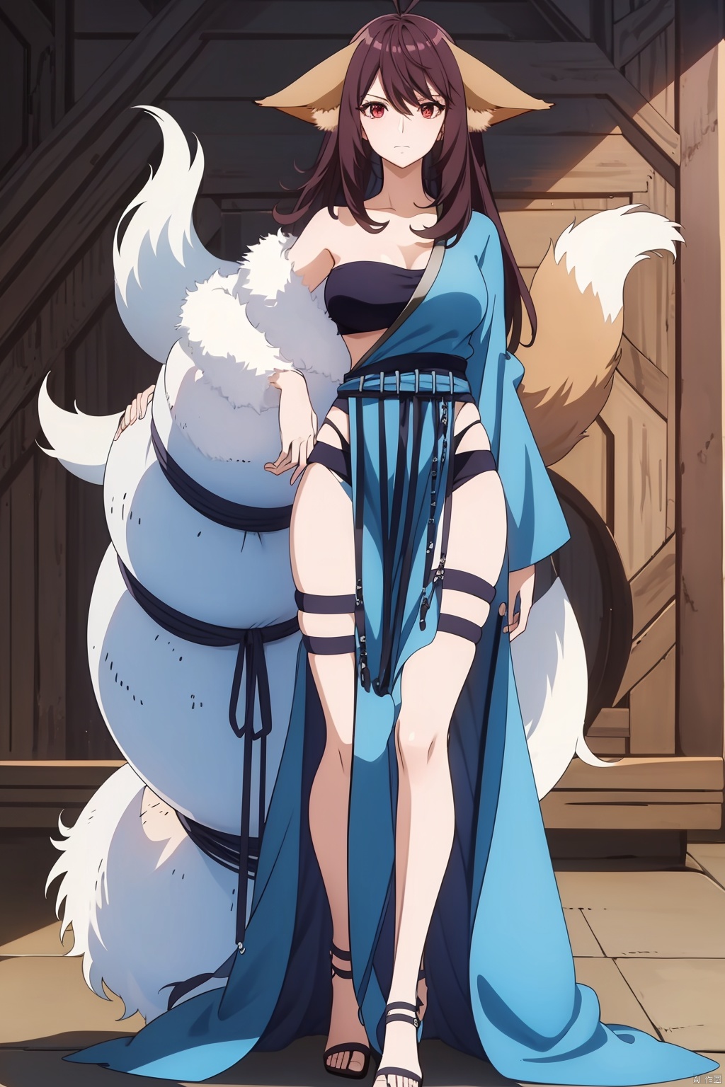 Full body shot.,  Fox ears on Tensor.Art