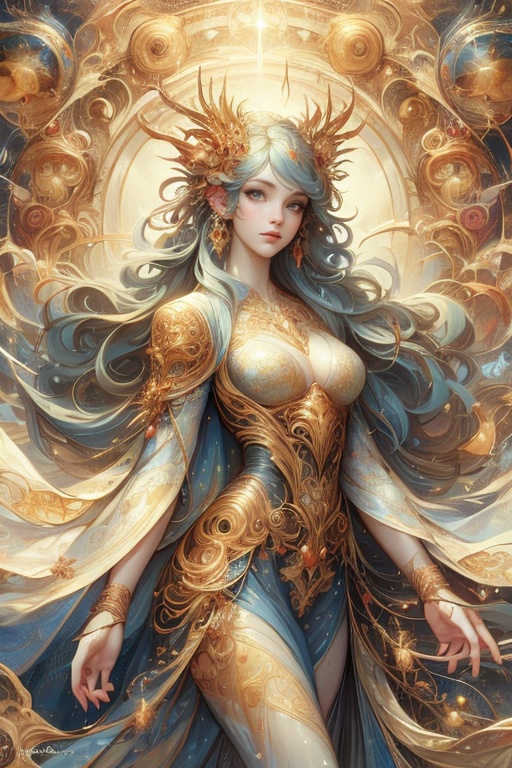 MUCHA STYLE,  busty and sexy girl,  8k on Tensor.Art