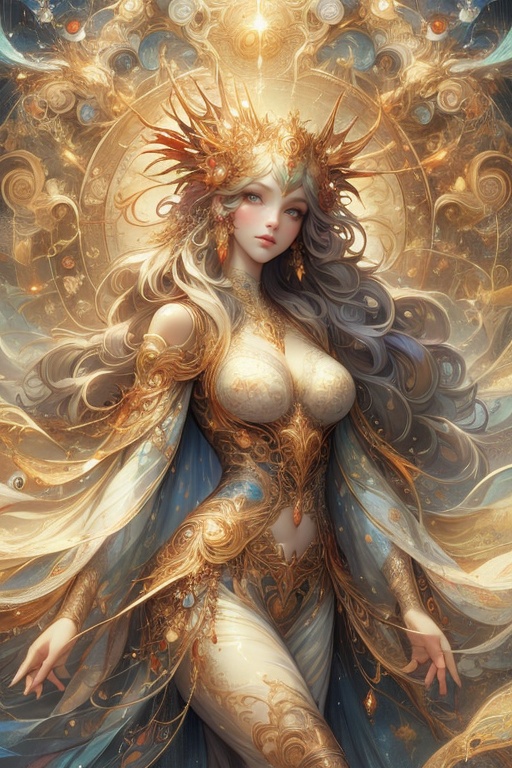 MUCHA STYLE,  busty and sexy girl,  8k on Tensor.Art