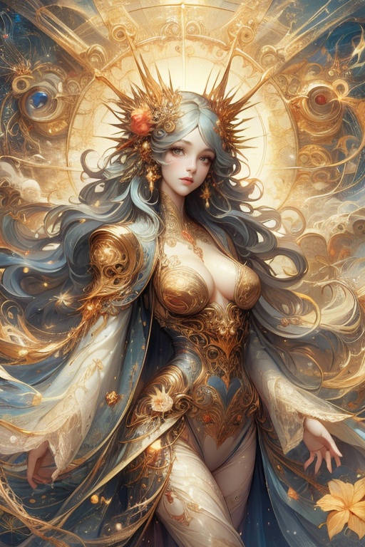 MUCHA STYLE,  busty and sexy girl,  8k on Tensor.Art