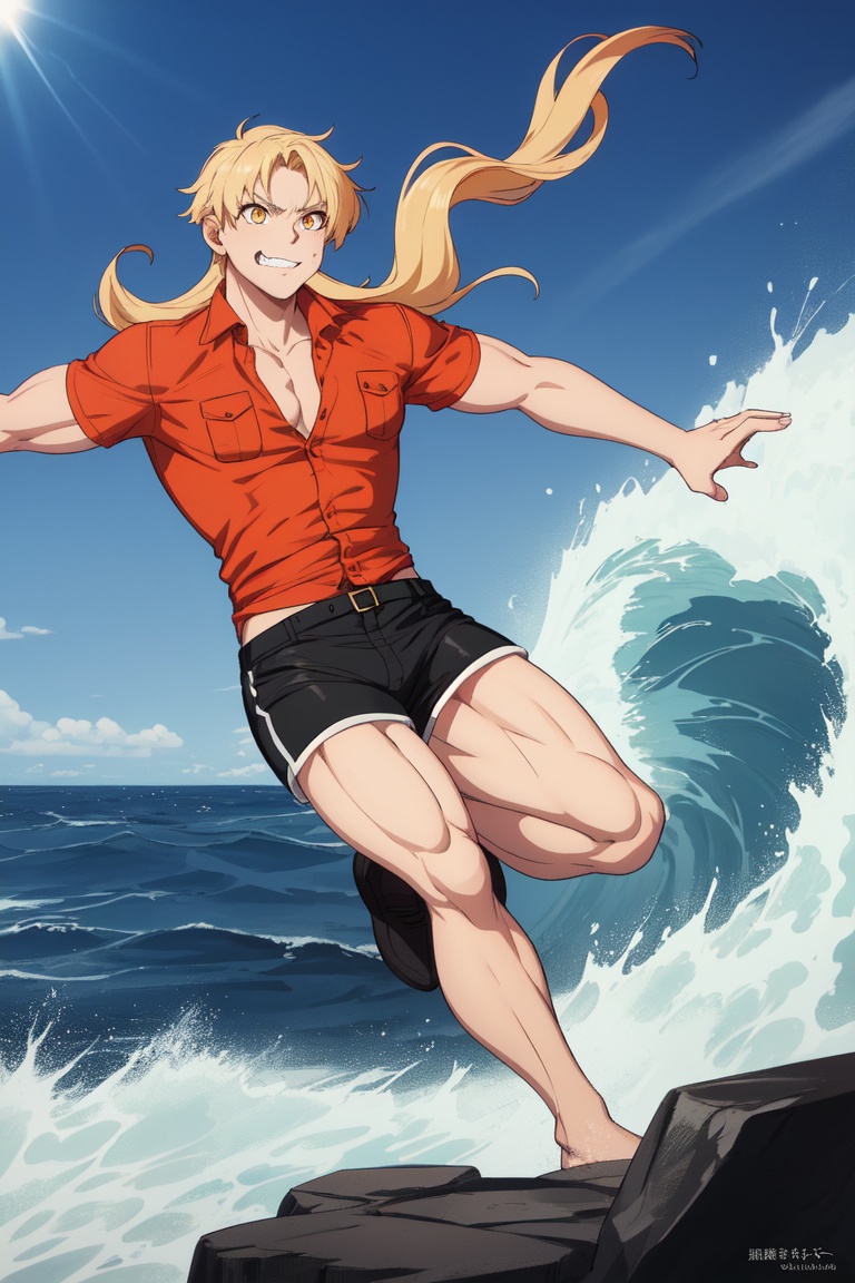 Very detailed. High quality. masterpiece. medium shot,  1 boy ,  smile mouth on Tensor.Art