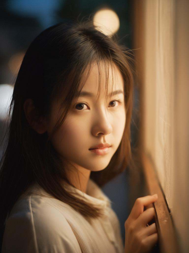 a masterpiece of film Photography,  street shoot of a girl,  looking at viewer by izitn on Tensor.Art