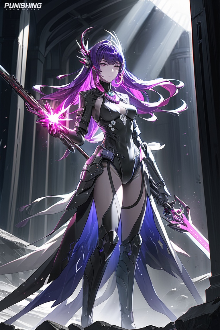 a highly detailed epic cinematic concept art CG render digital painting artwork: futuristic virtual warrior princess with...
