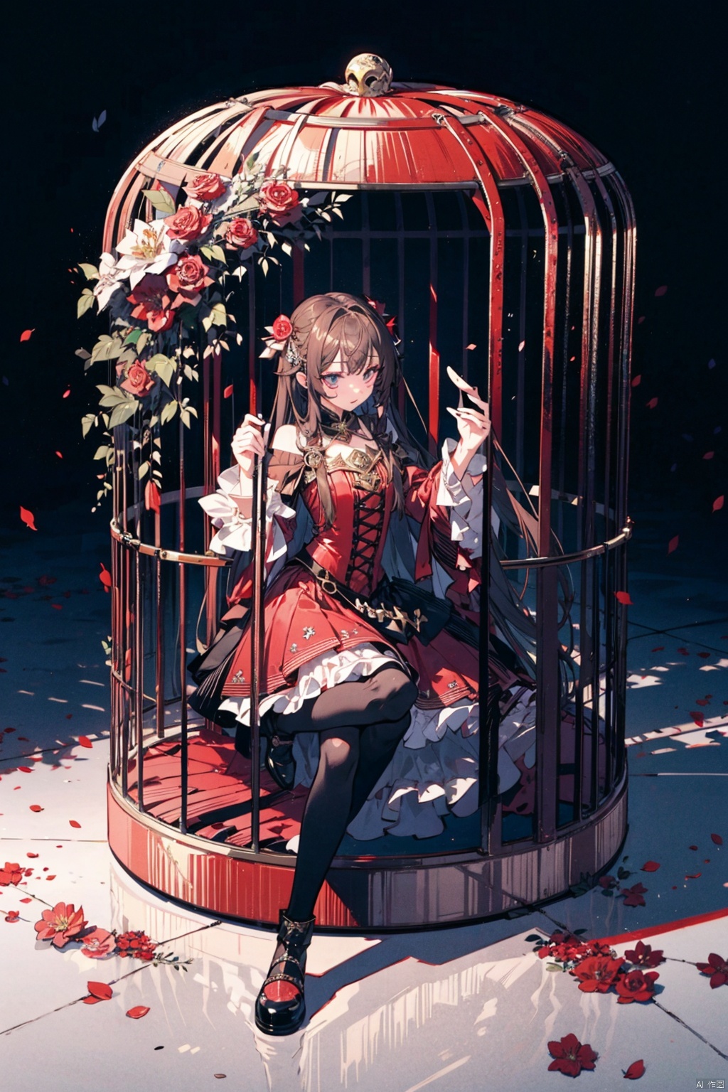 Bestquality,8k,(((masterpiece))),((bestquality)),solo,In the cage