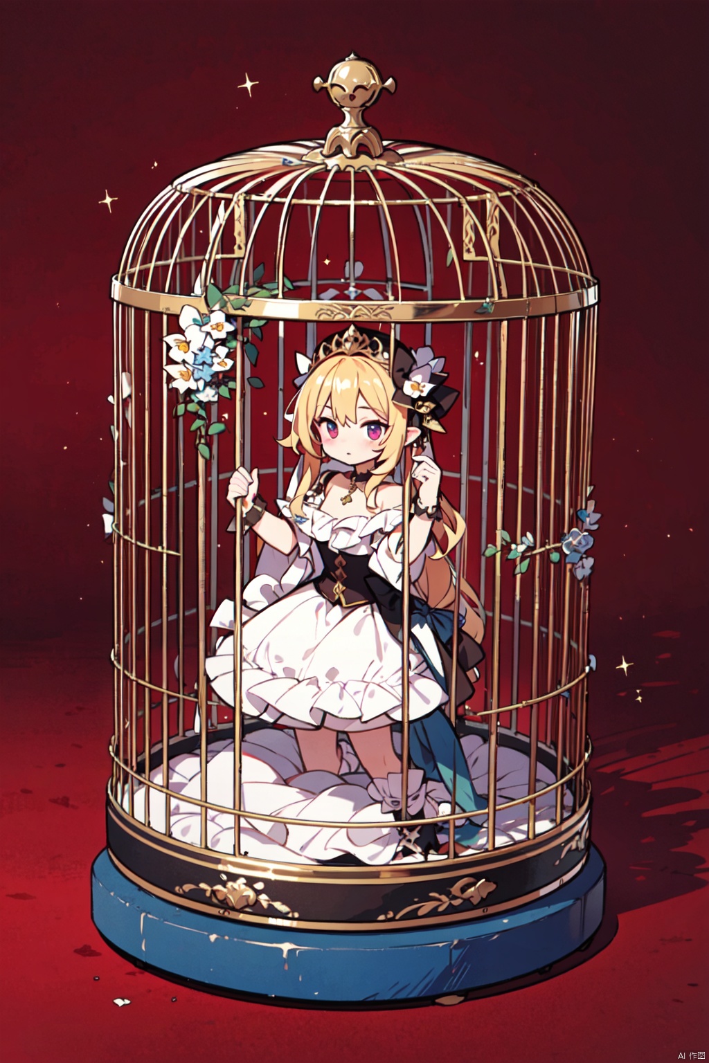 Bestquality,8k,(((masterpiece))),((bestquality)),solo,In the cage