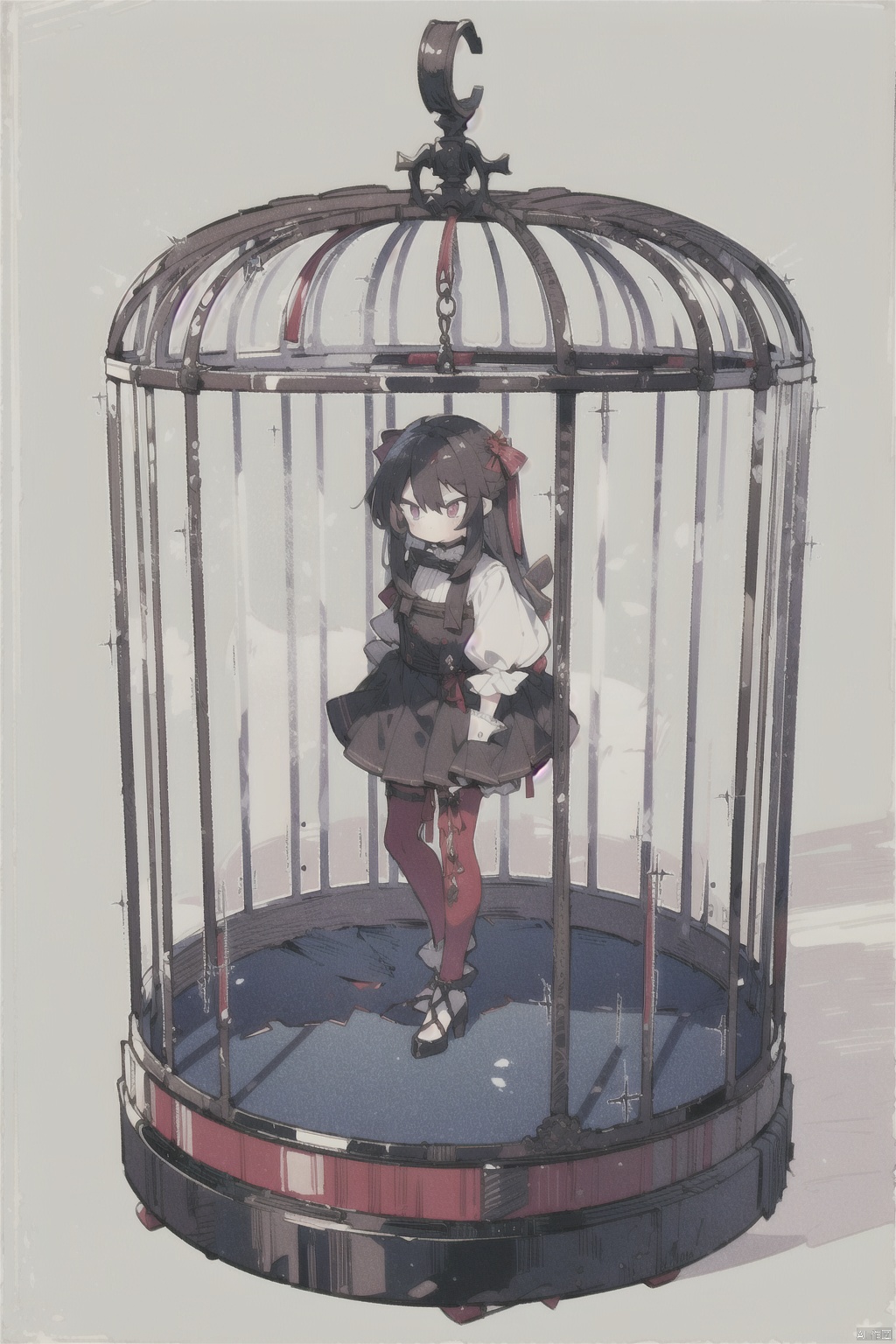 Bestquality,8k,(((masterpiece))),((bestquality)),solo,In the cage