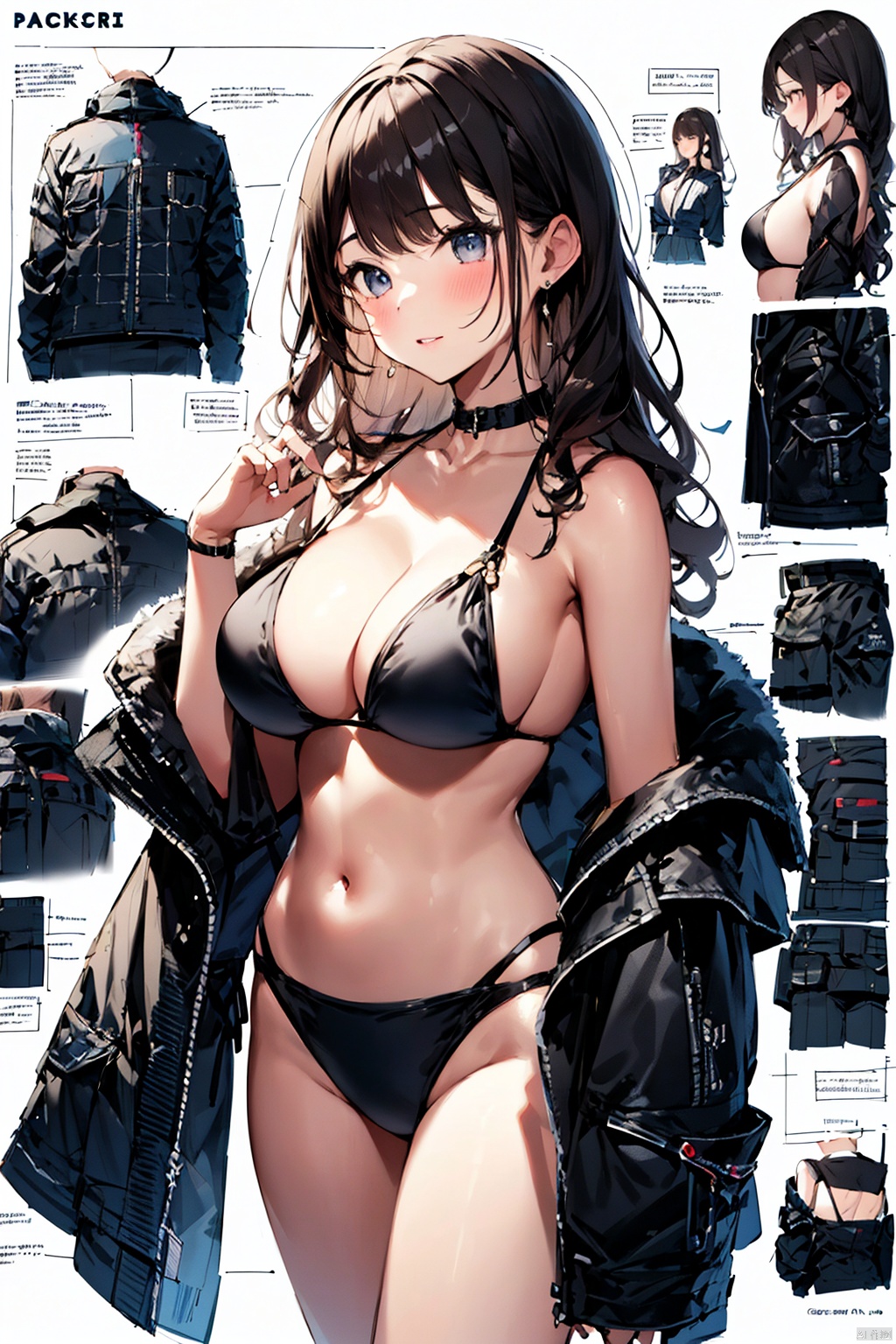 best quality,8k,1girl, manuscript,illustration,bikini, ((poakl))