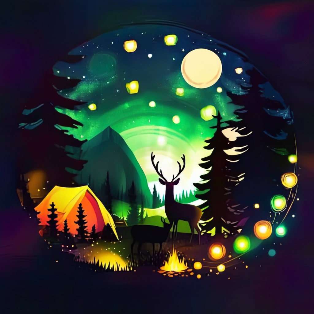 1 deer,  nature,  night on Tensor.Art