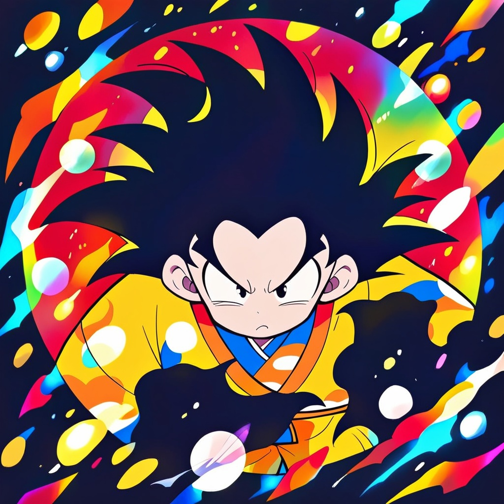 1 songoku,  simple background,  (Circle) on Tensor.Art