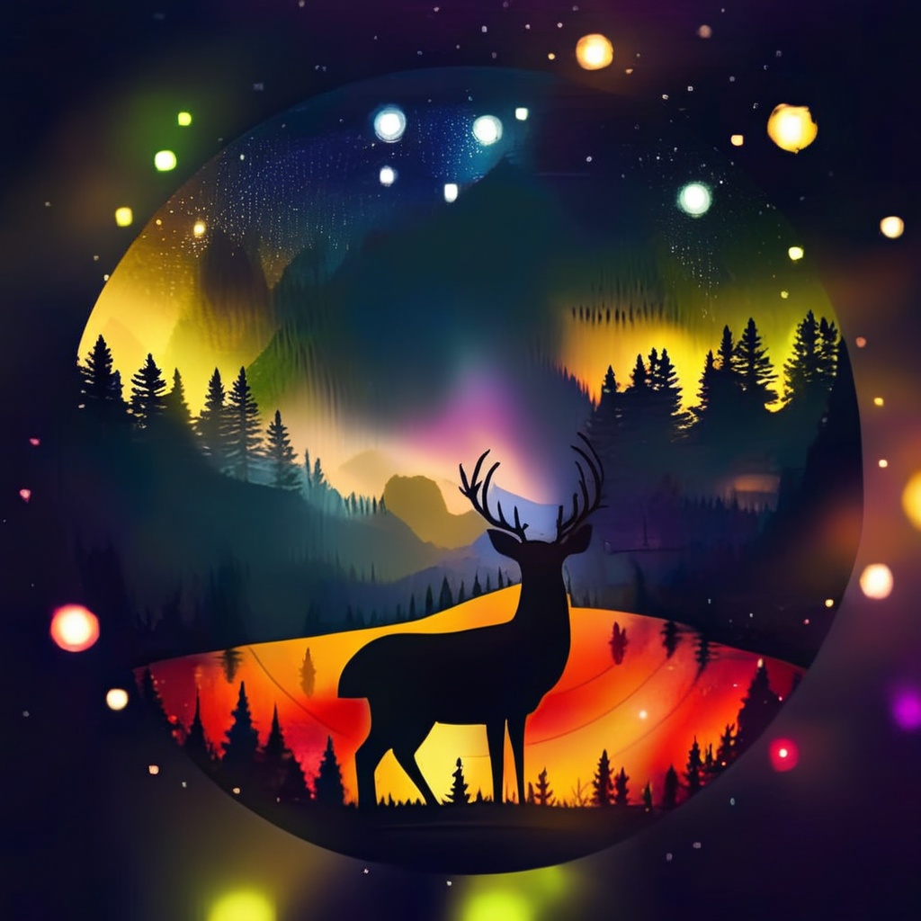 1 deer,  nature,  night on Tensor.Art
