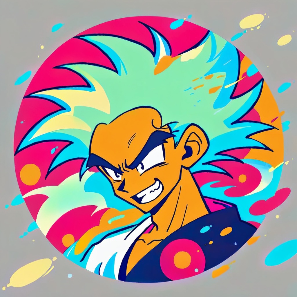 1 songoku,  portrait,  simple background on Tensor.Art