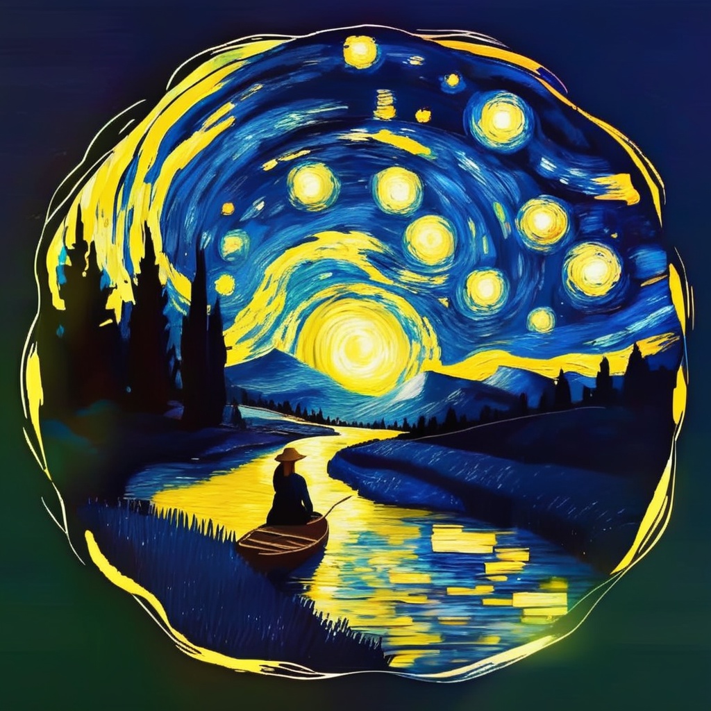 1 shade girl,  van gogh style,  nature on Tensor.Art