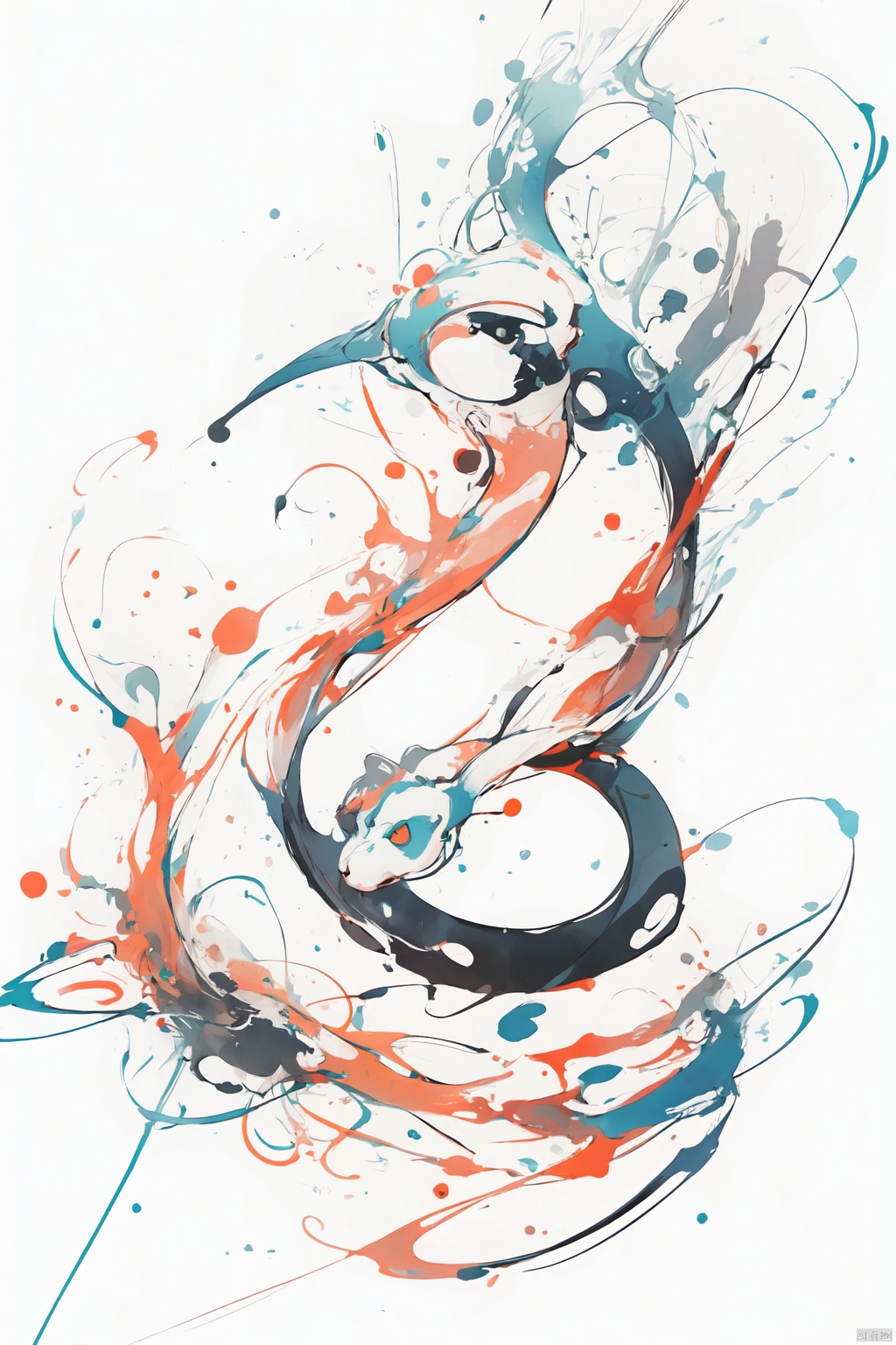  Chinese_zodiac, snake,,Chinese zodiac, simple drawing, One stroke of painting, a line art, black lines, white background
