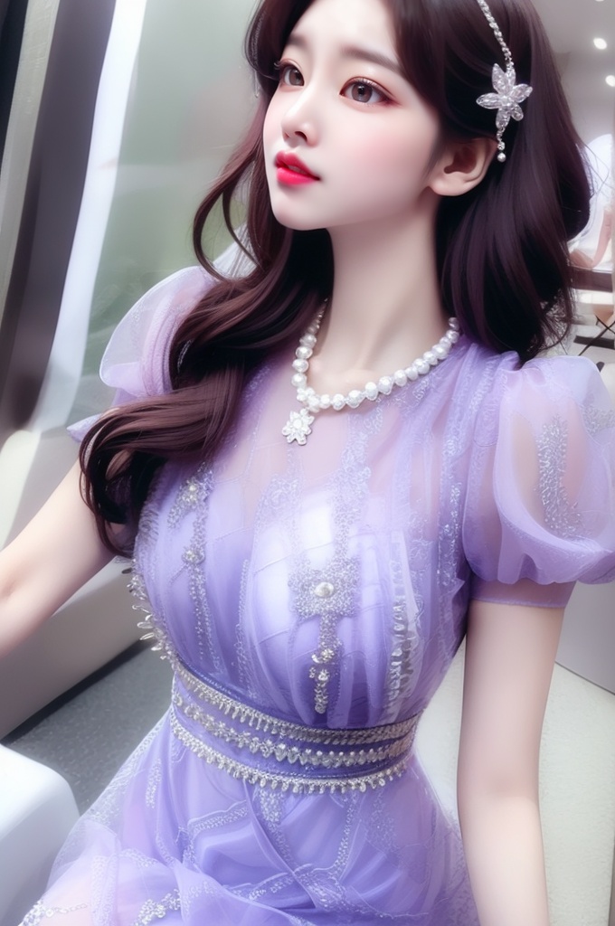 A beautifu lady with curvy shape,  head,  wearing on Tensor.Art